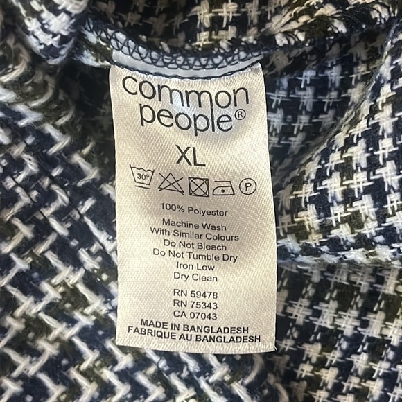 Brand new common people granby navy blue / green plaid button down size … - Picture 9 of 9